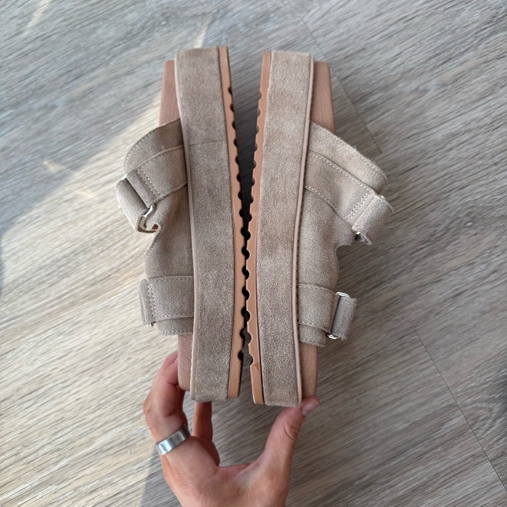 Steve Madden Bigschmona Taupe suede sandals - Picture 2 of 9